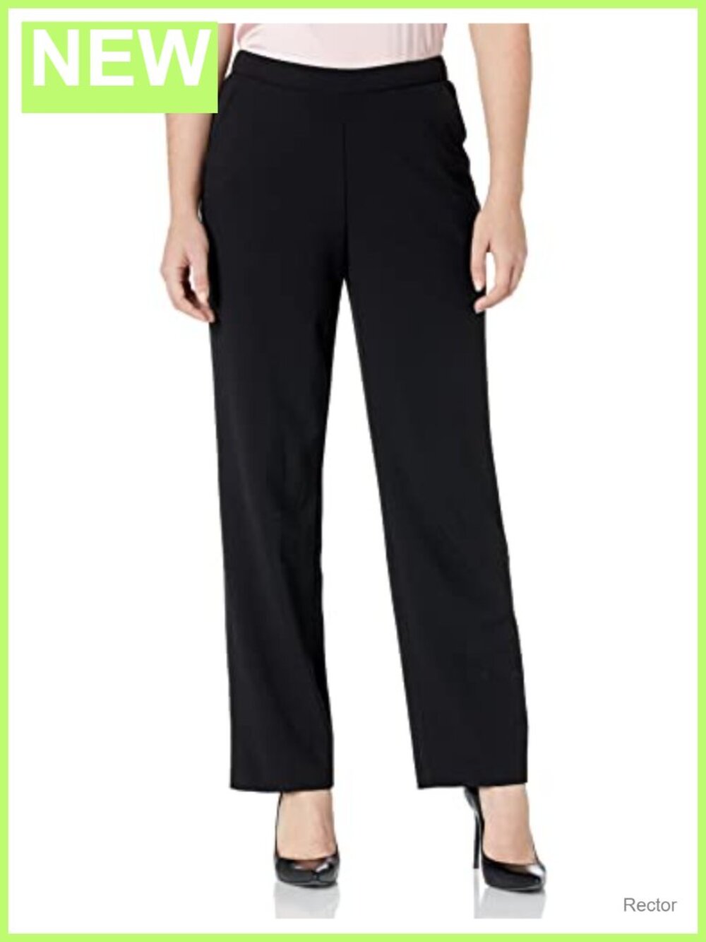 Straight Leg Pull On Dress Pant Comfort Waist Bistretch Woven Slacks